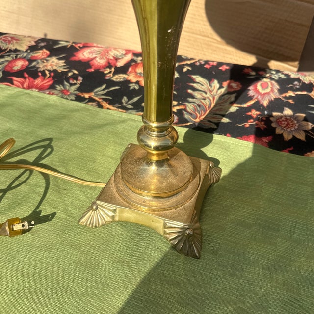 Nautical 1970s Brass Shell and Pearl Detailed Table Lamp For Sale - Image 3 of 7