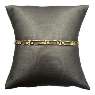 Estate Figaro Mariner Link Bracelet 14kt Yellow Gold 8.25" 3.7mm 5.4g For Sale