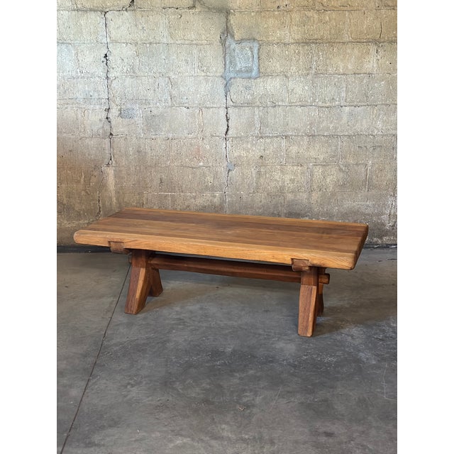 Brutalist Oak Coffee Table by De Puydt For Sale - Image 11 of 12