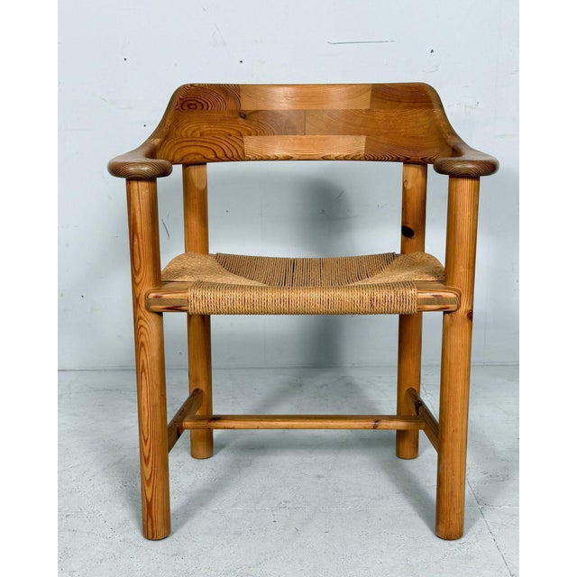 Tan Dining Chairs in Pine and Paper Cord by Rainer Daumiller and Poultries Pedersen for Grammrode, 1970s, Denmark, Set of 4 For Sale - Image 8 of 17
