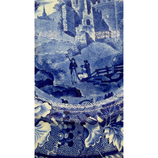 Enoch Wood & Sons A Blue Dark Transfer Decorated Staffordshire Plate "Part of Goodridge Castle, Kent", by Enoch Woods, Circa 1830's For Sale - Image 4 of 14