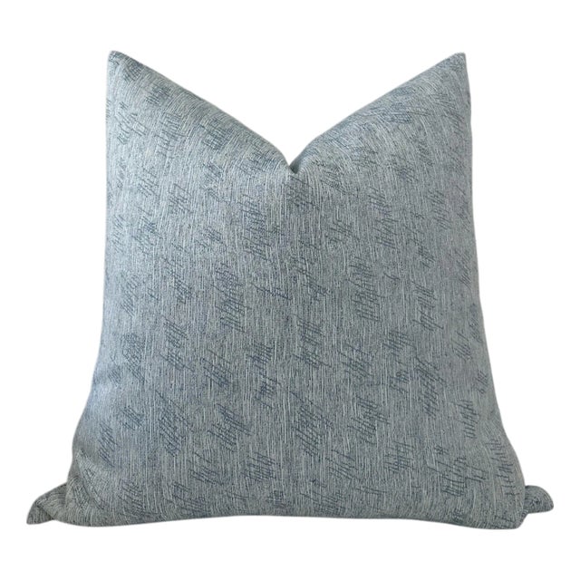 Thatched Pillow Cover in Aqua Blue For Sale