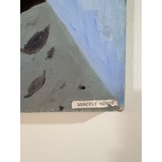 Illustration Original Aracely Muñoz Acrylic Painting – Surreal Still Life With Wine Bottle & Florals For Sale - Image 3 of 8