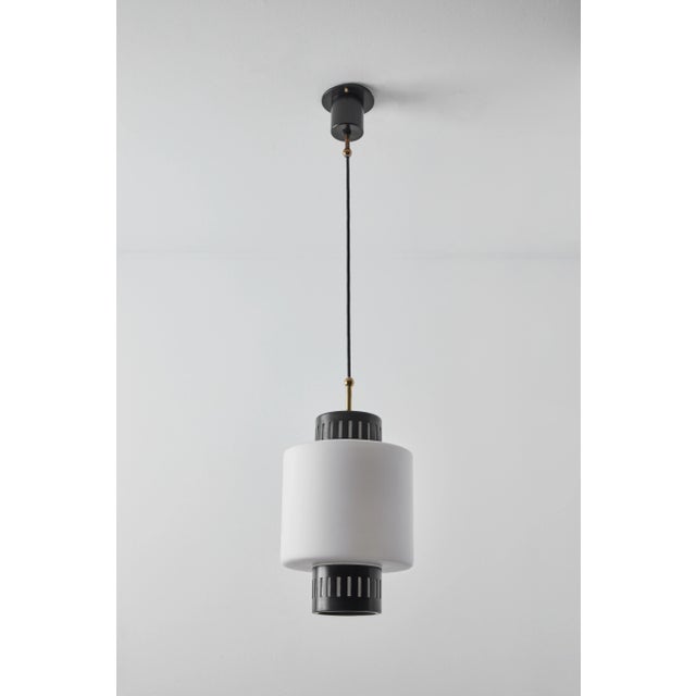 Stilnovo Large 1950s Stilnovo Glass and Metal Pendant For Sale - Image 4 of 13