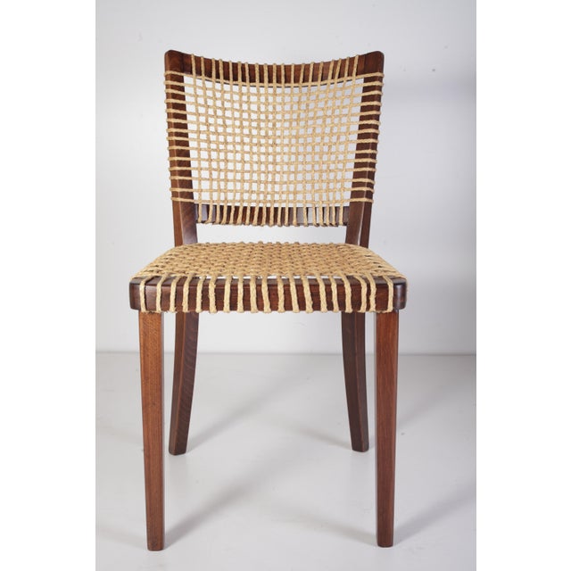 Raffia Woven Dining Chairs by Jan Vaněk for P.M.B., 1930s, Set of 4 For Sale - Image 13 of 18