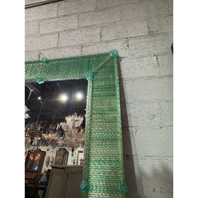 Murano Twist Glass Rod Mirror For Sale In Dallas - Image 6 of 7
