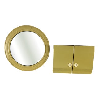 Bathroom Mirror and Cabinet, 1970s, Set of 2 For Sale