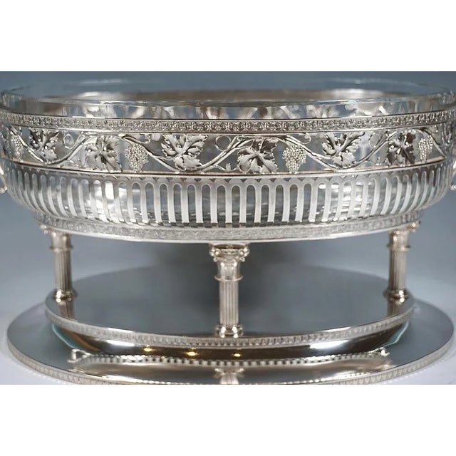 Large Art Nouveau Silver Centerpiece on Columns attributed to Bruckmann & Sons, Germany, 1890s For Sale - Image 3 of 9
