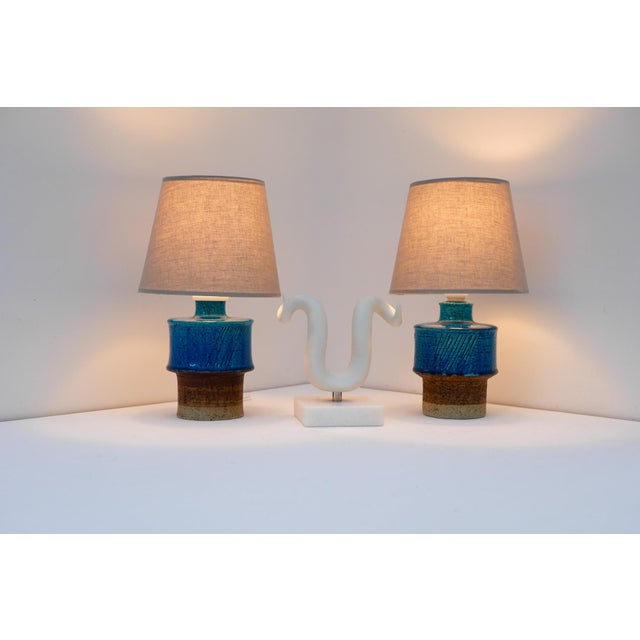 Brown Mid-Century Modern Table Lamps by Inger Persson for Rörstrand, 1960s, Set of 2 For Sale - Image 8 of 17
