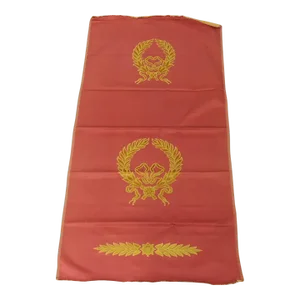 Antique Red & Gold French Empire Style Woven Silk Panel