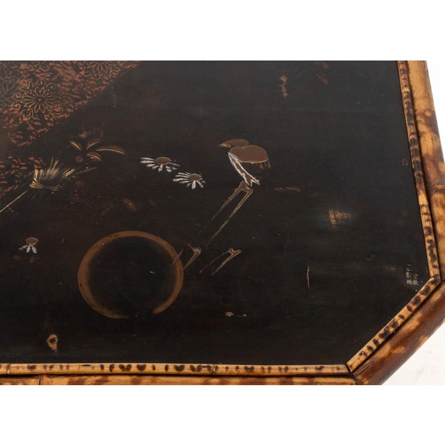 Chinoiserie Lacquered Bamboo Two-Tier Side Table For Sale In New York - Image 6 of 9