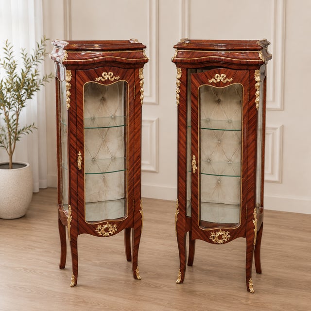 Add a refined French-inspired touch to your interior with this Small Louis XV Style Vitrine Cabinet. Designed with an...