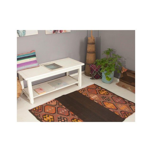 Decorative Vintage Small Kilim Rug - 3`9" X 4`10" For Sale In Los Angeles - Image 6 of 6