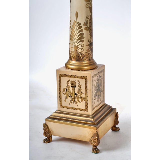Pair Painted Tole Empire-Style Lamps, 20th Century For Sale In Los Angeles - Image 6 of 9