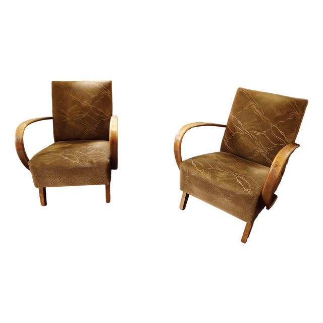 Set of Lounge Chairs by Jindrich Halabala for Up Závody, 1950s For Sale