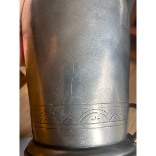 Contemporary Vintage Arte Italica Tavola Marinoni Pewter Lamp Base For Sale - Image 3 of 12