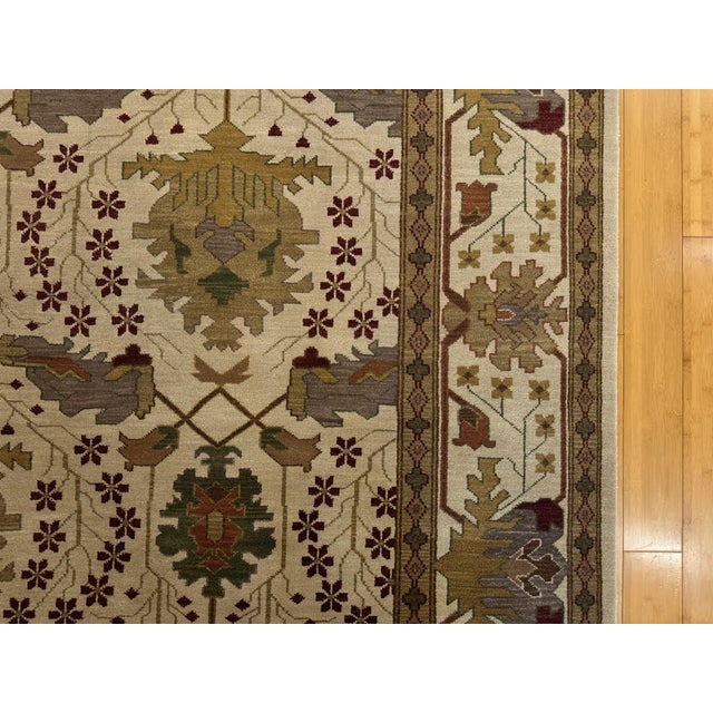 1990s Ziegler Sultanabad Wool Ivory Field With Warm Earth Tone Palmettes Rug 9x12 For Sale - Image 10 of 10
