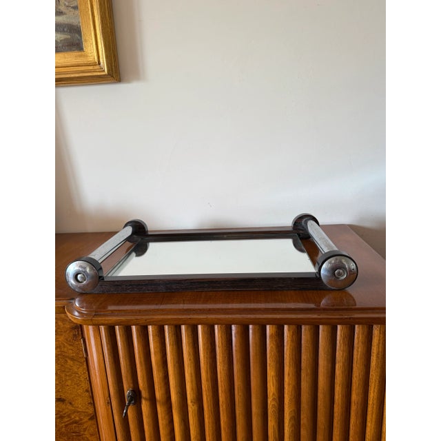 Art Deco Wood Mirrored Tray, France 1930s For Sale - Image 10 of 11