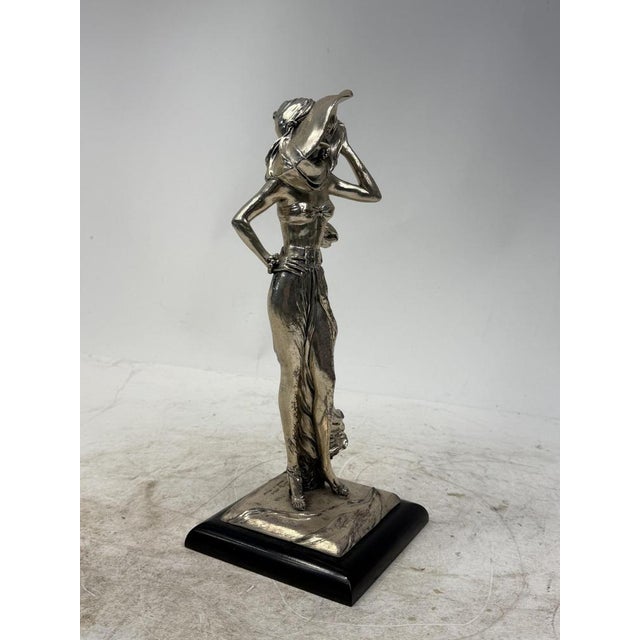 Metal Summer Female Statue, 1940s For Sale - Image 7 of 10