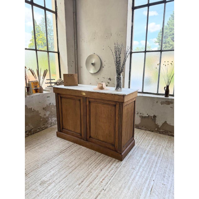 1950s Oak and Marble Counter, 1950 For Sale - Image 5 of 18