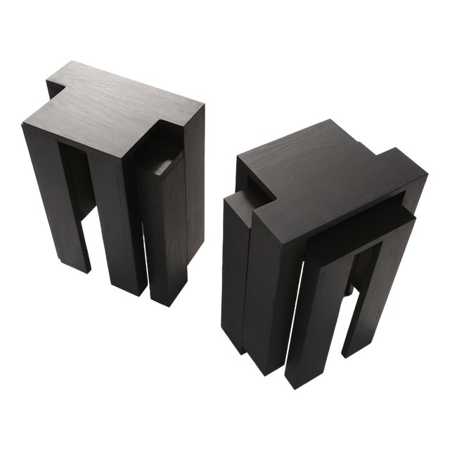 Black Stackable Stool by Bram Vanderbeke, Belgium For Sale