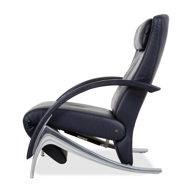 3100 Lounge Chair in Dark Blue Leather from Rolf Benz For Sale - Image 14 of 16