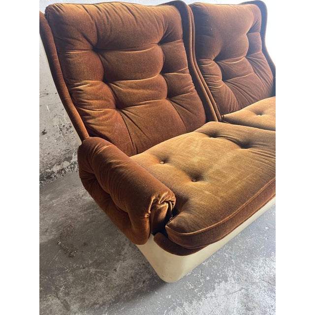 Modular Sofa in Brown Velvet from Airborne, 1970s, Set of 4 For Sale - Image 6 of 10