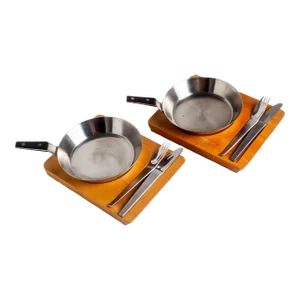 Carl Aubock Tableware Service Tray and Skillet for Two With Amboss 2060 Flatware