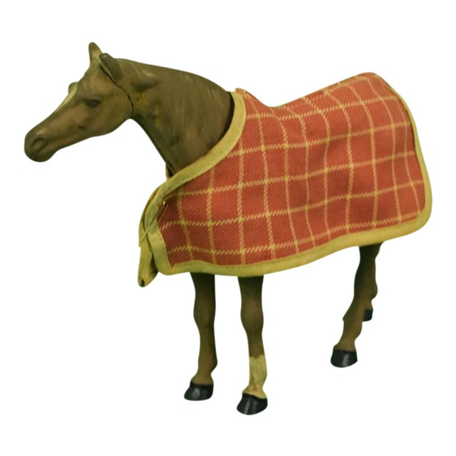 Lead Horse W/ Tattersall Blanket Figurine For Sale