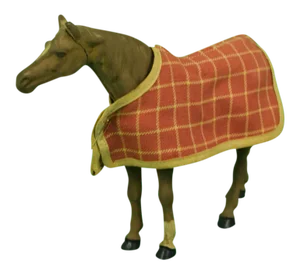 Lead Horse W/ Tattersall Blanket Figurine