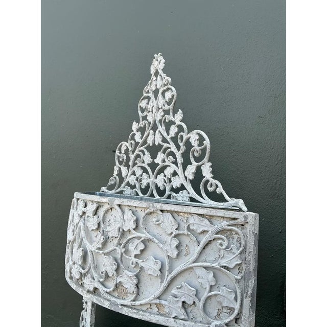 Vintage Monumental Tiered Wrought Iron Standing Planter For Sale - Image 10 of 12