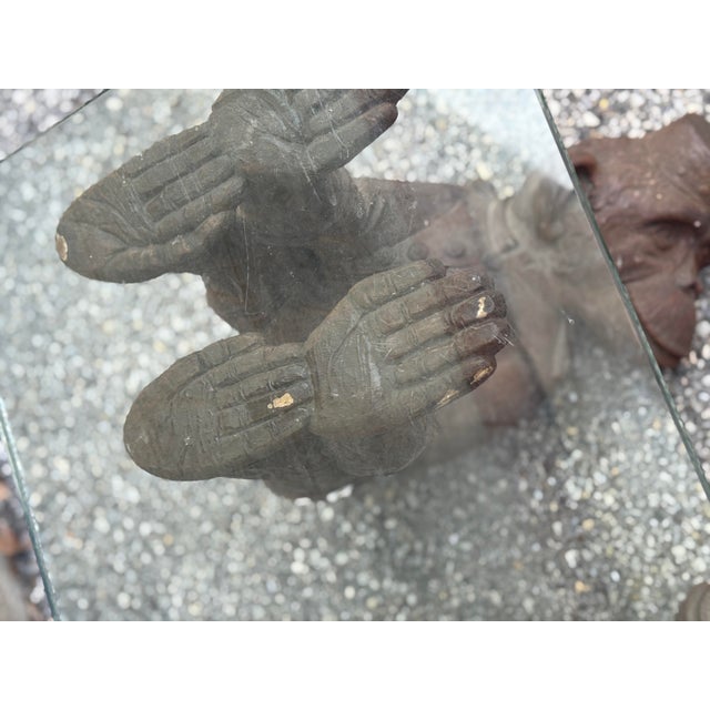 Vintage Figural Monkey Base Coffee Table With Glass Top For Sale - Image 11 of 12