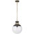 Lucia Medium Pendant in Matte Black and Gild with Clear Glass Designer: Julie Neill Canopy: 5" Round Mounting: Chain Shade...