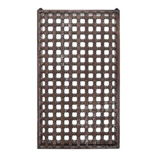 Vintage Hand Carved Lattice 31" X 56" Wood Wall Hanging For Sale