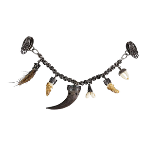 Vintage Bavarian Traditional Costume Jewelry Charivari With Hunting Pendants