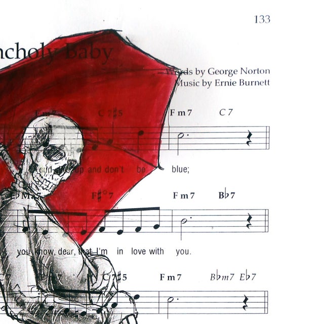 Robert Lebsack creates artworks using mixed media with ink, acrylic, and charcoal on archival copies of newspapers,...