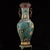 This is a large, cast bronze cloisonné enamel vase of hexagonal form, featuring intricate wire inlay and vibrant...