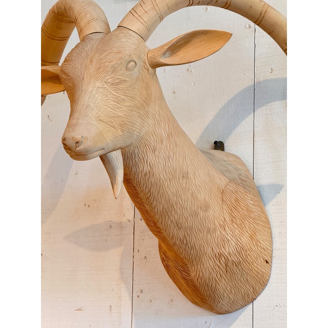 Wood Carved Wood Antelope Head Wall Mount For Sale - Image 7 of 7