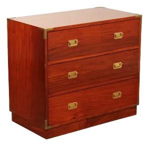 Campaign Style Brass Bound Rosewood Chest of Drawers