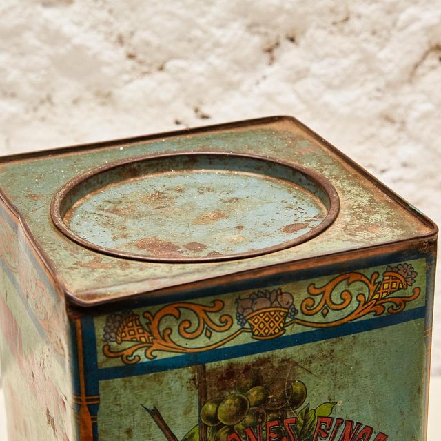 Brown Metal Candy Box from Mauri, Barcelona, Spain, 1920s For Sale - Image 8 of 17