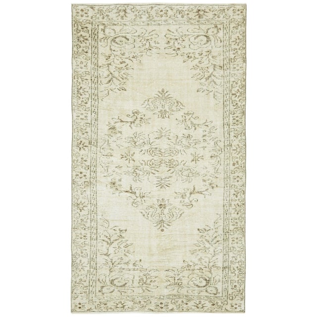 Textile Vintage Turkish Beige Area Rug For Sale - Image 7 of 7