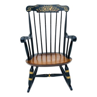 1980s Nichols & Stone Black Stenciled Rocler For Sale