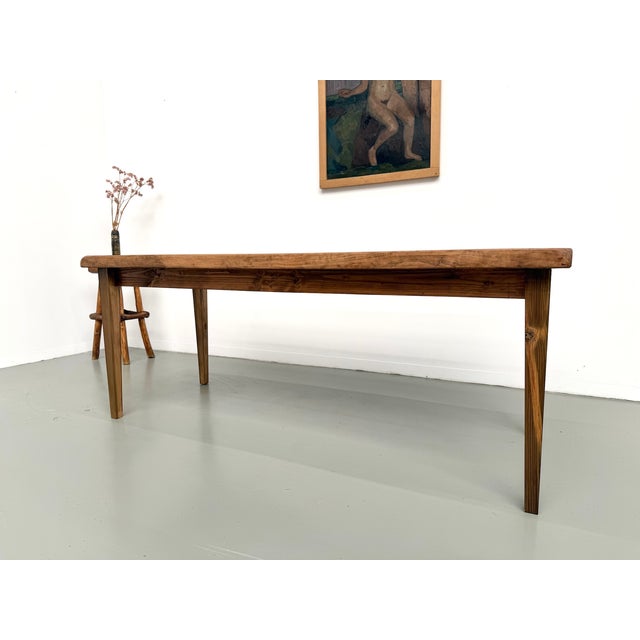 Vintage Poplar Farmhouse Table, 1970s For Sale - Image 14 of 18