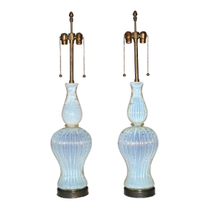 1960s Vintage Pair of Italian Murano Glass Table Lamps