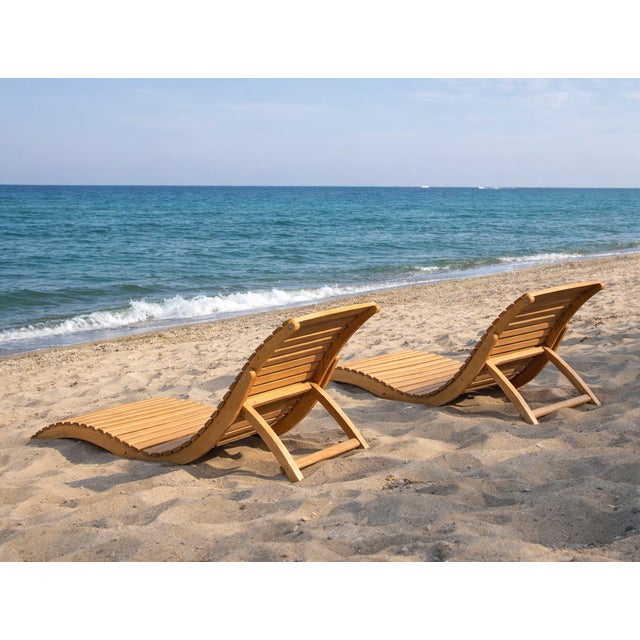 Mid-Century Folding Wooden Sun Loungers, 1970s, Set of 2 For Sale - Image 12 of 12