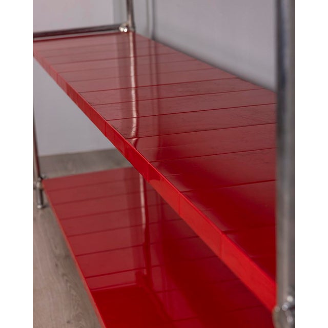 1970s Vintage Industrial Chromed Metal Shelf, 1970s For Sale - Image 5 of 12