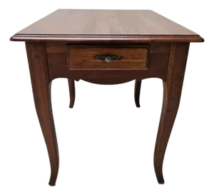 1990s Ethan Allen French Country Maison End Side Table One Drawer Legacy