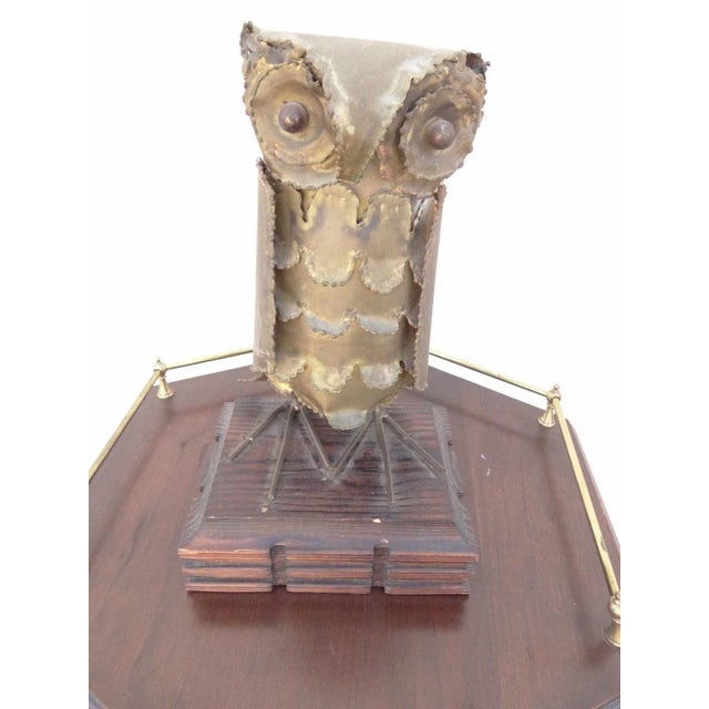 Metal Vintage Mid-Century Metal Brutalist Owl Sculpture For Sale - Image 7 of 7
