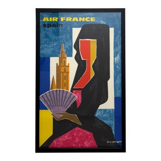 C. 1963, Air France – Spain, Framed Vintage Travel Poster, Printed in France, Artist Guy Georget For Sale