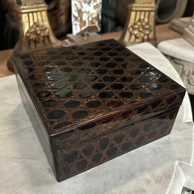 Honeycomb Lacquer Box, 9x9x2.5" For Sale - Image 12 of 12